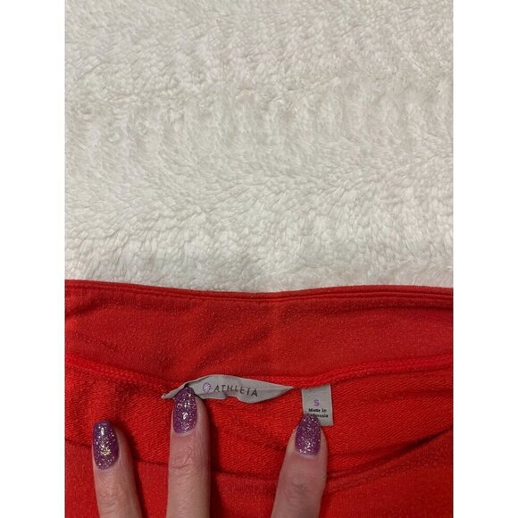 Athleta Studio Boatneck Sweatshirt Small Orange Super Soft Long Sleeve - Picture 3 of 7